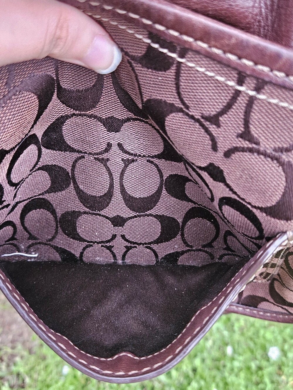 Coach Bleecker 11434 Chocolate Brown Signature Leather Flap Shoulder Bag Y2K - Picture 13 of 13